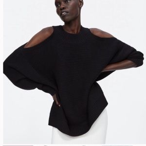 ZARA Cold Shoulder Cut Out Sweater